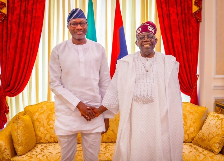 Tinubu received Femi Otedola and Aliko Dangote at his residence in Ikoyi.